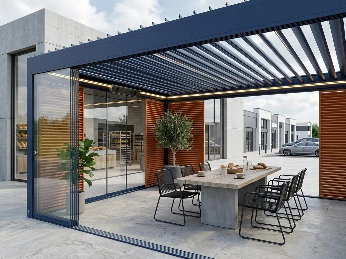 Bodrum oteli havuz başında pergola sistemi kurulumu