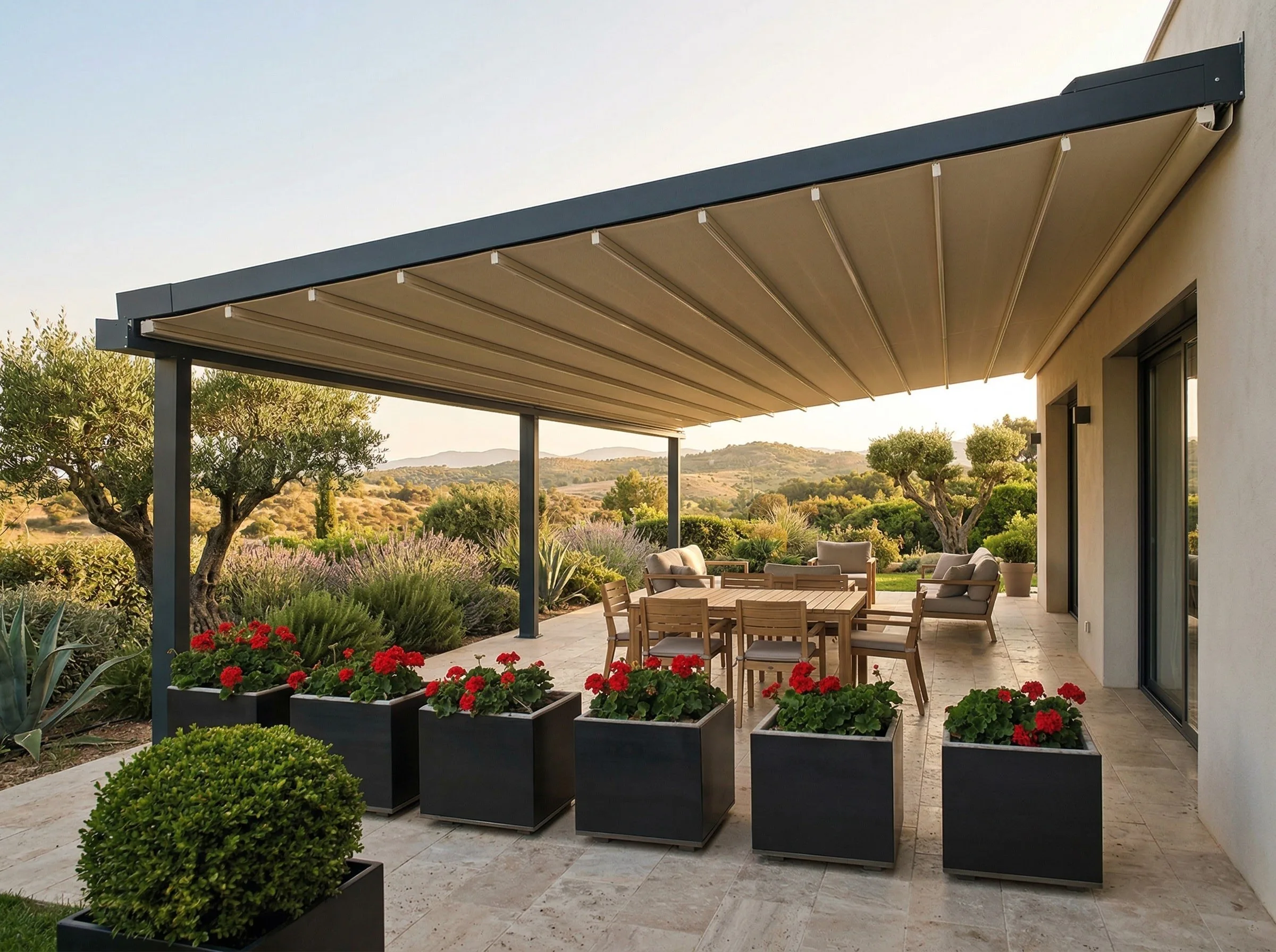 Bitez villada otomatik pergola kurulumu